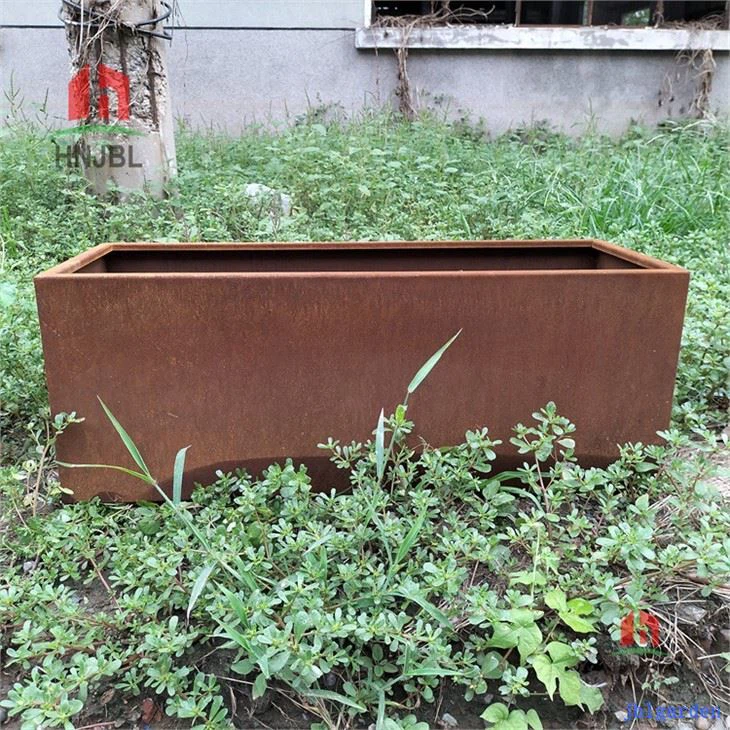 Low Rectangle Planter - Corten Steel