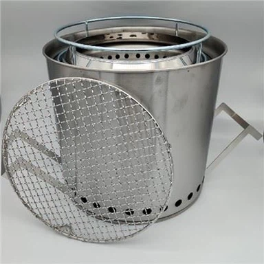 Smokeless Fire Pit SOLO Stainless Steel Stove With Grill