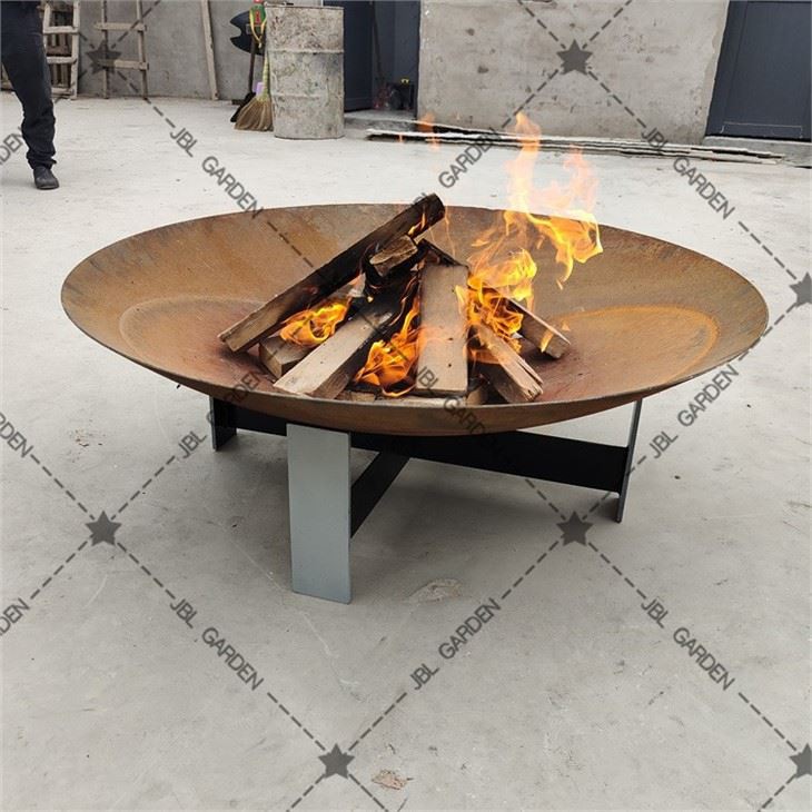 Corten Steel Fire Pit And Water Bowl