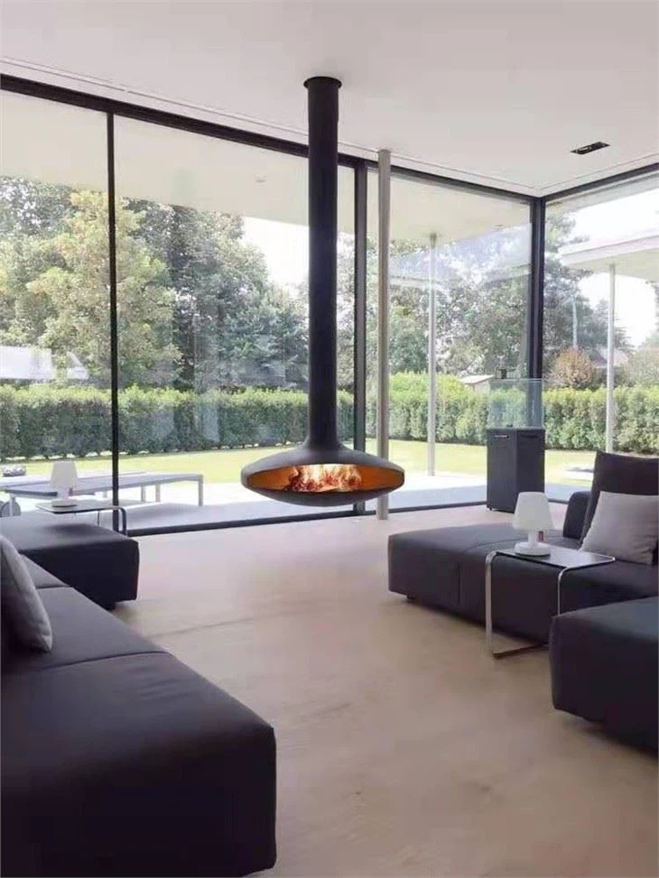 Suspended Fireplace Roof Mounted Ceiling Hang Fireplace