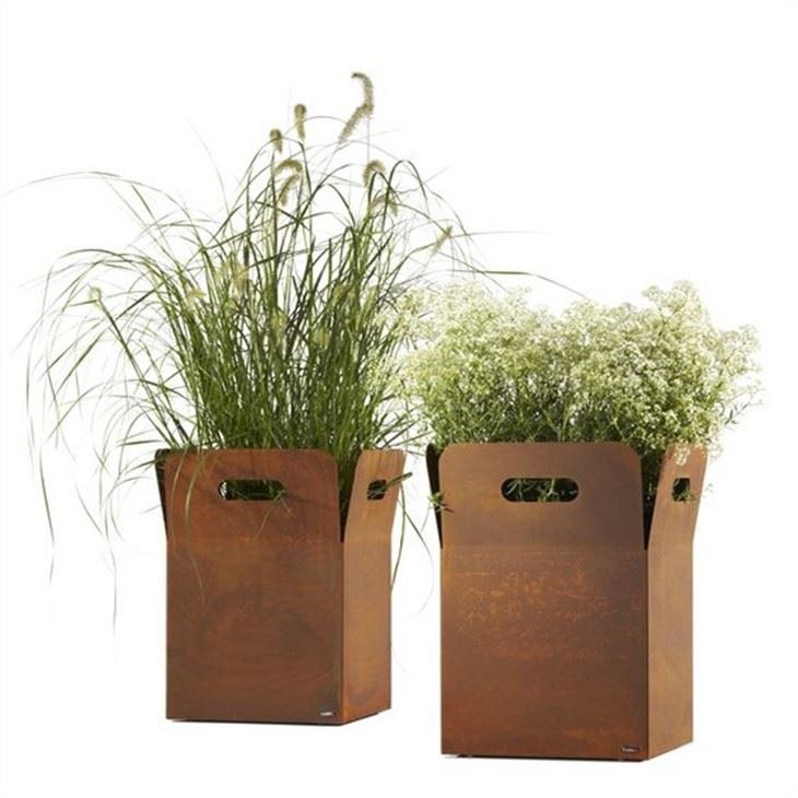 Corten Steel Column Planter