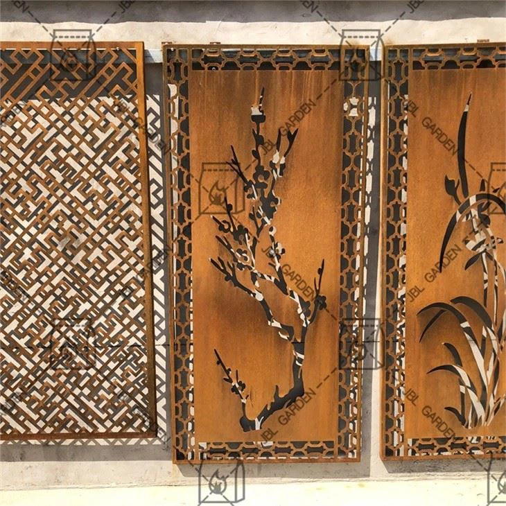 Abstract Corten Screen Panel