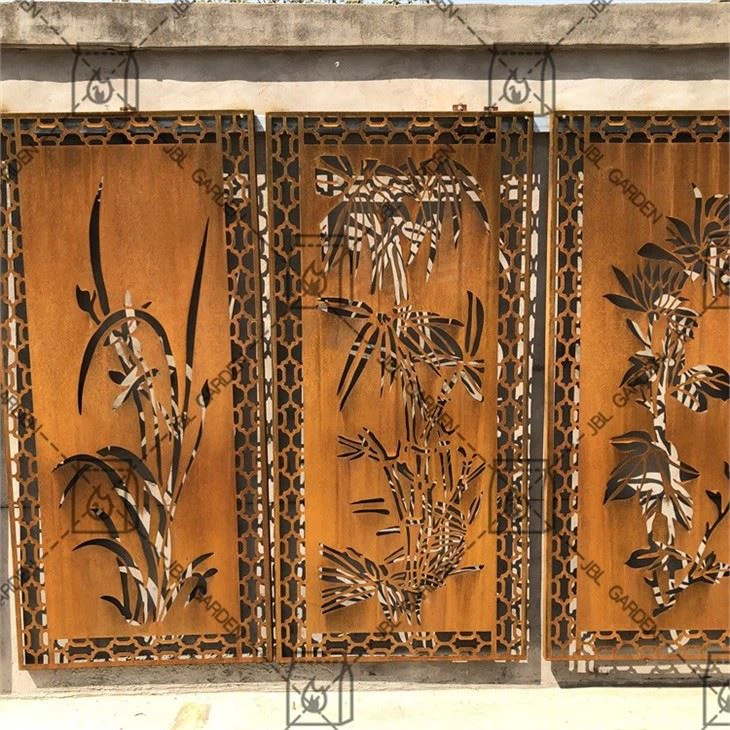 Abstract Corten Screen Panel