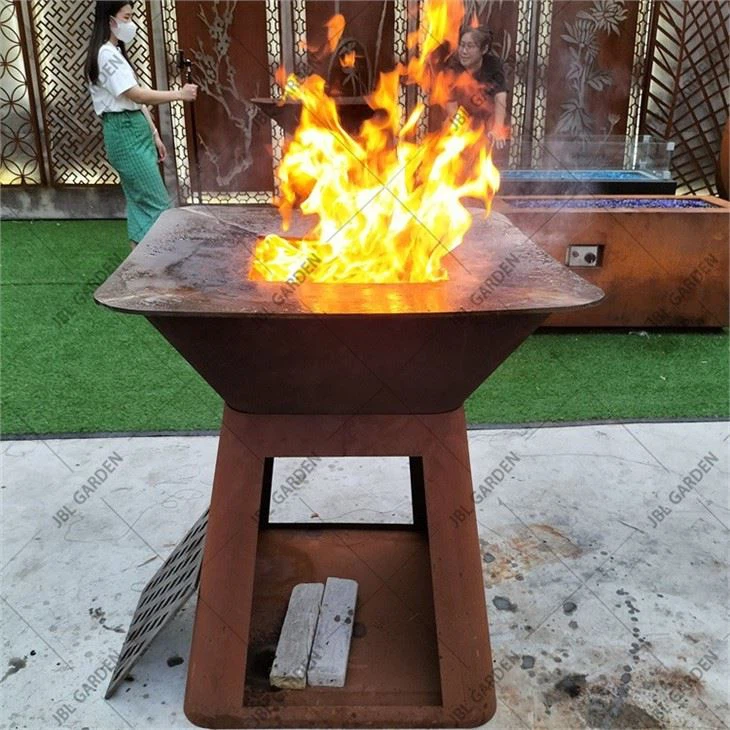 Garden Corten Steel Modern Fire Pit BBQ
