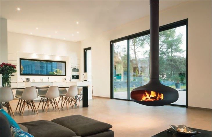 Black Suspend Fireplace