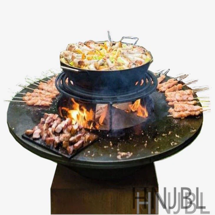 Corten Steel BBQ Grill-Classic Black