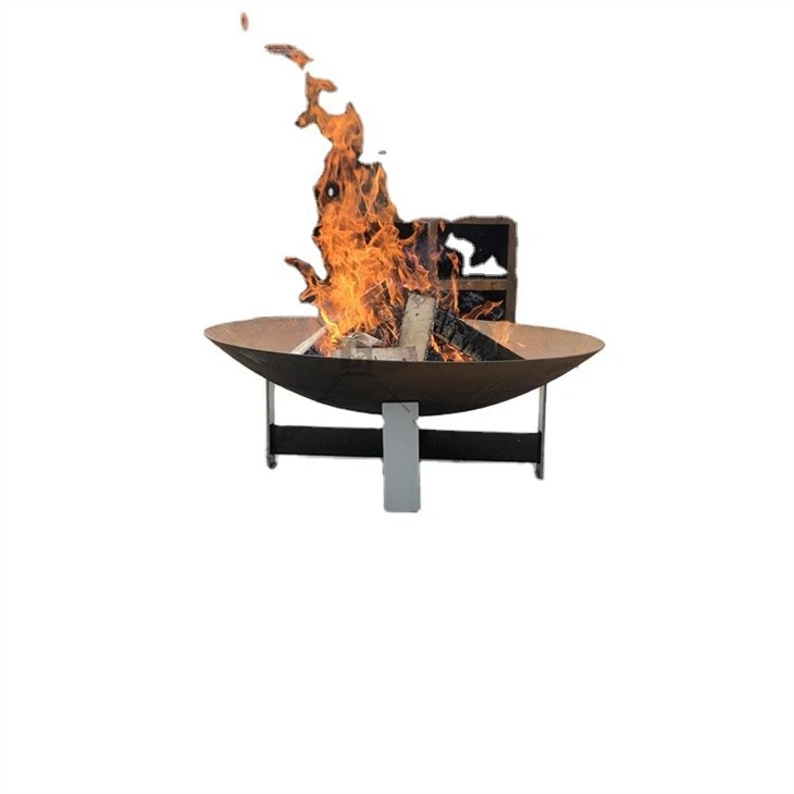 Corten Steel Fire Pit With BBQ