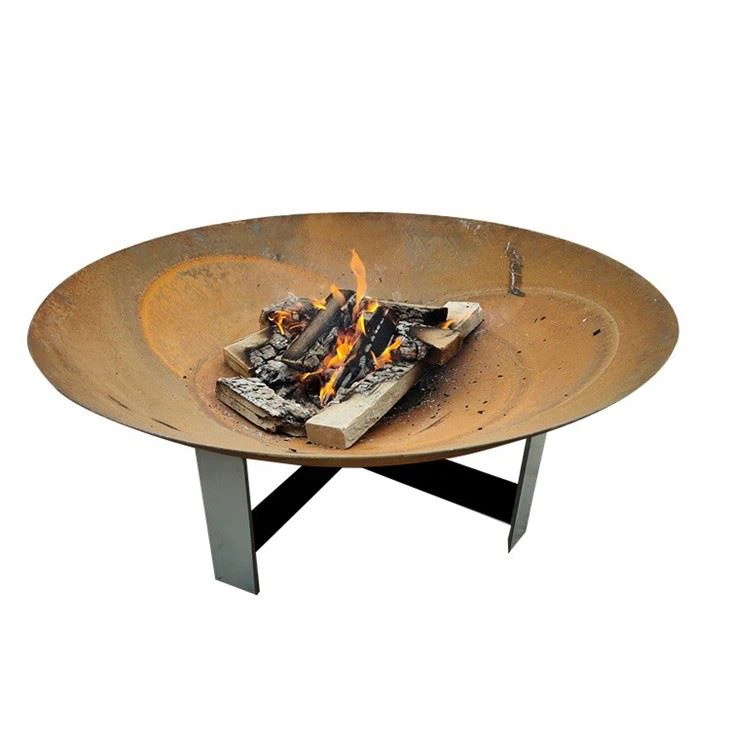 Corten Steel Fire Pit With BBQ