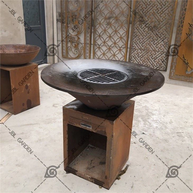 Corten Steel Firepit BBQ Grilling