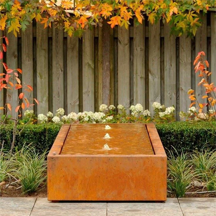 Corten Steel Illuminated Water Table