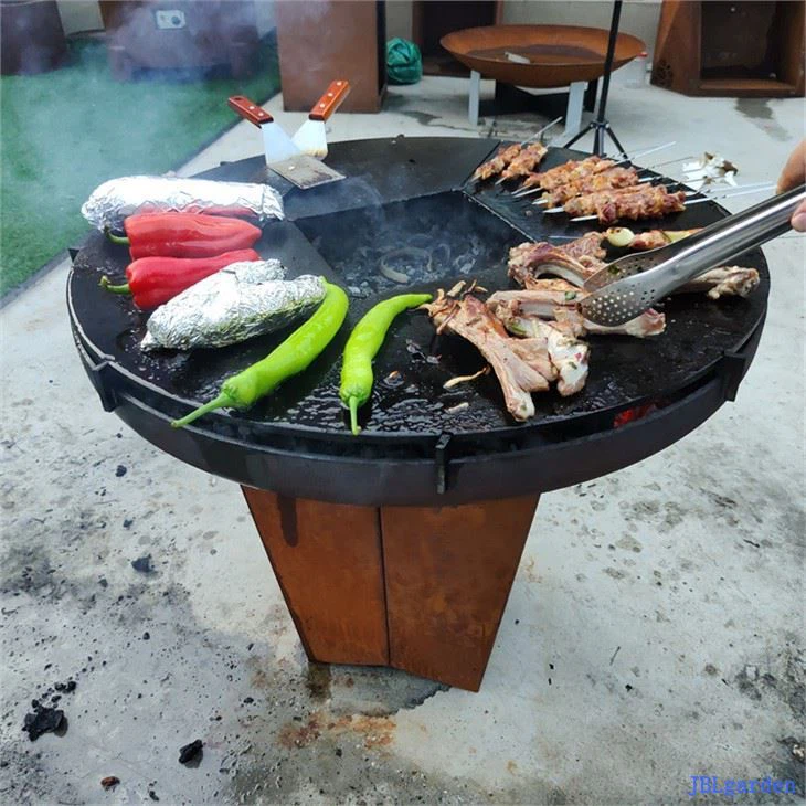 CORTEN Steel Outdoor Wood / Charcoal BBQ Grill