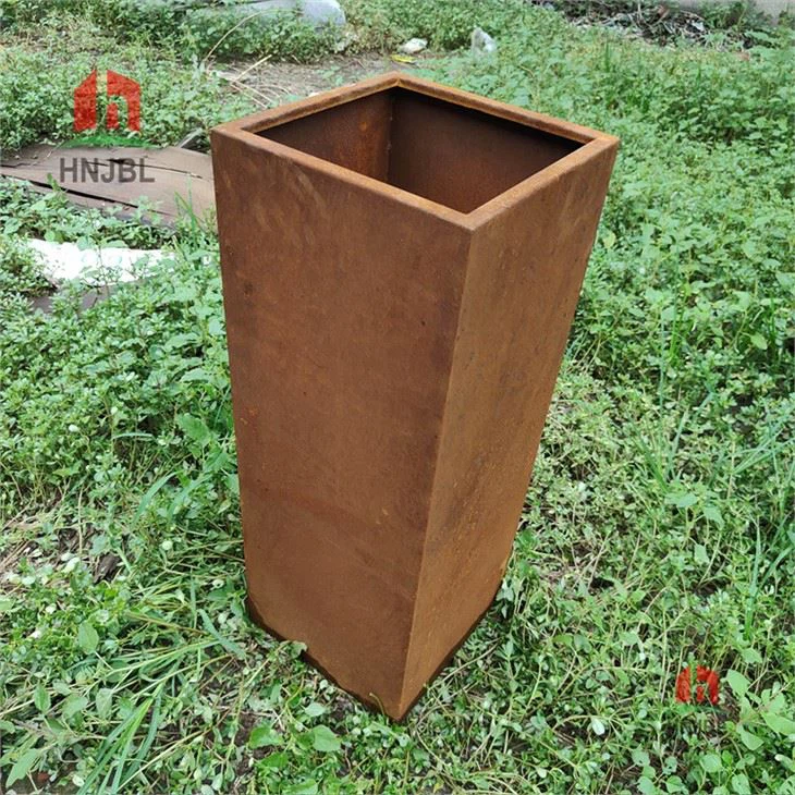 Corten Steel Tapered Trough Planter