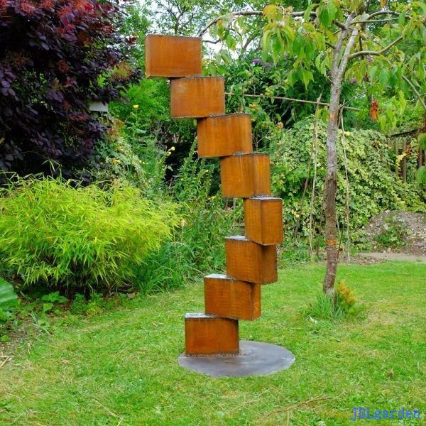 Cube Corten Steel Outdoor Sculpture
