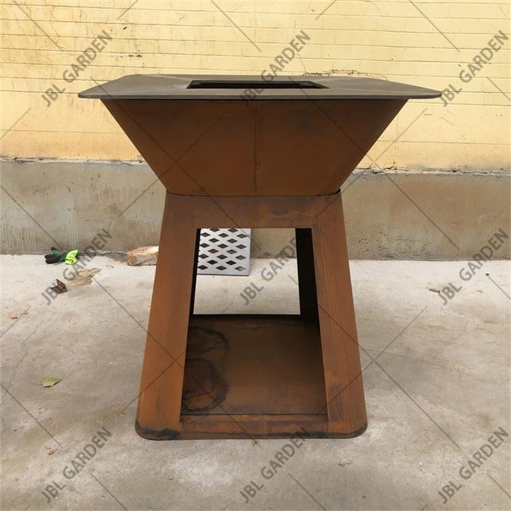 Corten Steel Barbeque Charcoal Fire Table