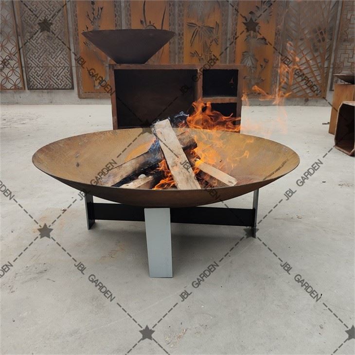 Modern Outdoor Patio Rust And Firepit