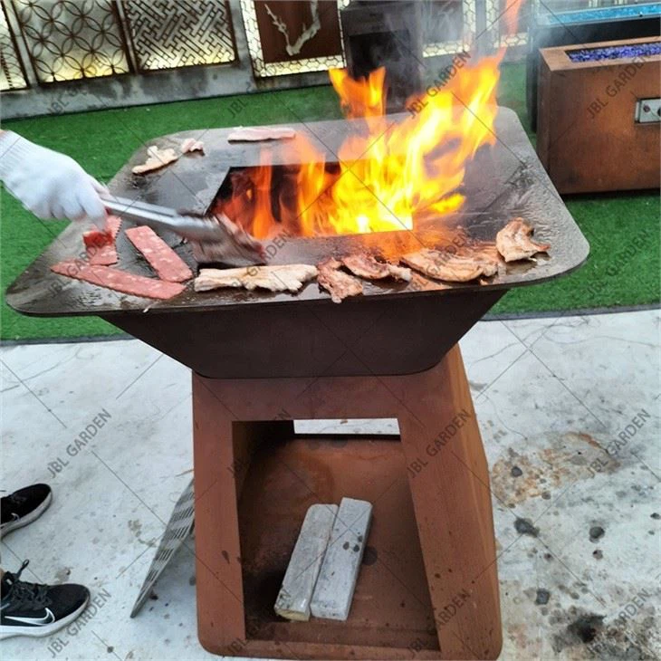 Multi-function Corten Steel Bbq Grill