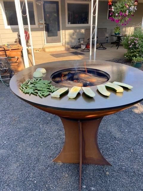 Outdoor Cooking Corten Metal BBQ Grill