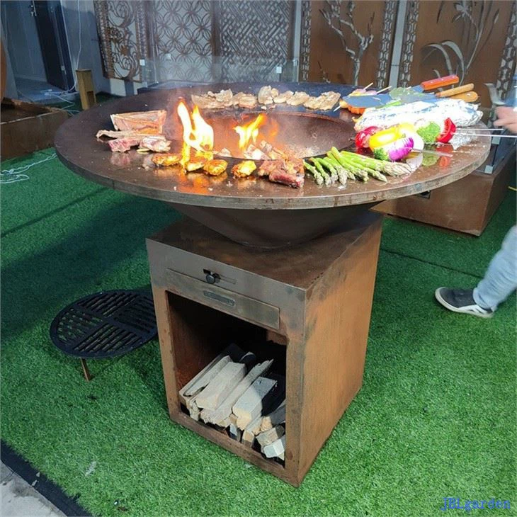 Outdoor Corten Steel BBQ Griddle And Grill