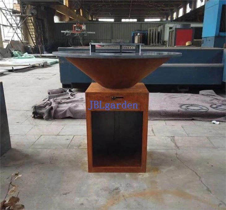 Patio Steel Fire Pit BBQ Smoker Grill Table