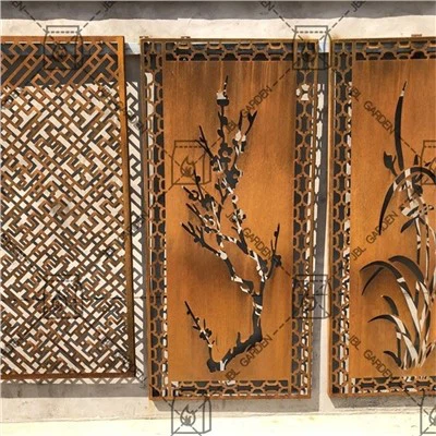 Abstract Corten Screen Panel