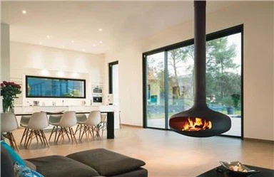 Black Suspend Fireplace