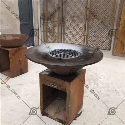 Corten Steel BBQ With Fire