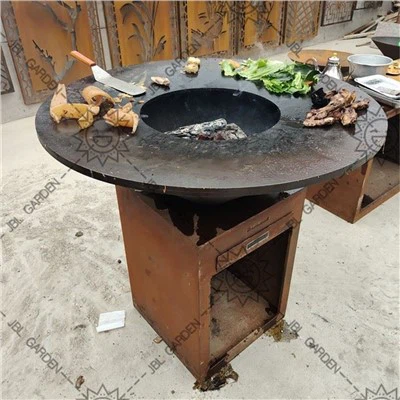 Corten Steel Fire Pit Barbecue Grills