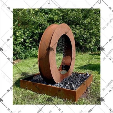 Corten Steel Flowerpot Water Feature