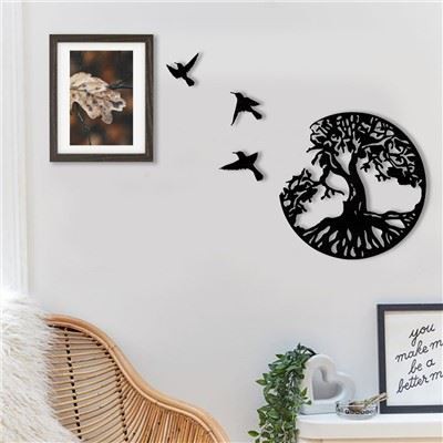Family Tree With Birds Wall Plaque Art Decor