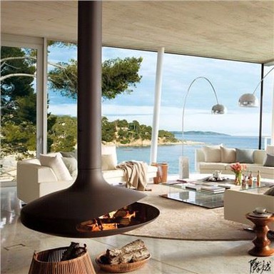 Mounted Cocoon Hanging Fireplace