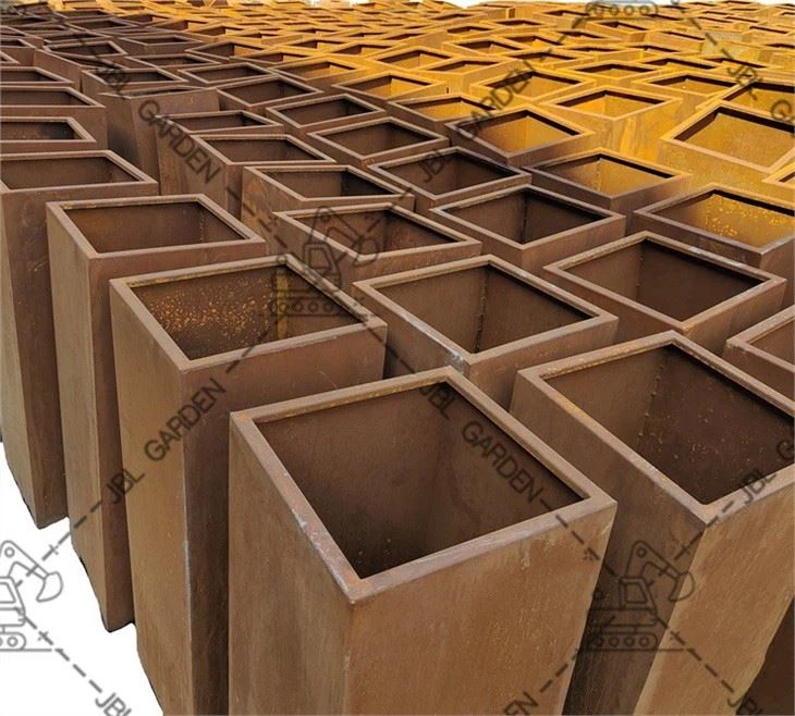 Square Metal Planters Outdoor