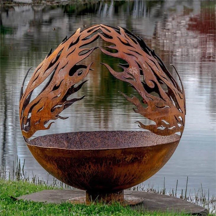 Steel Fire Pits Steel Half Sphere Corten Steel Fire Pit