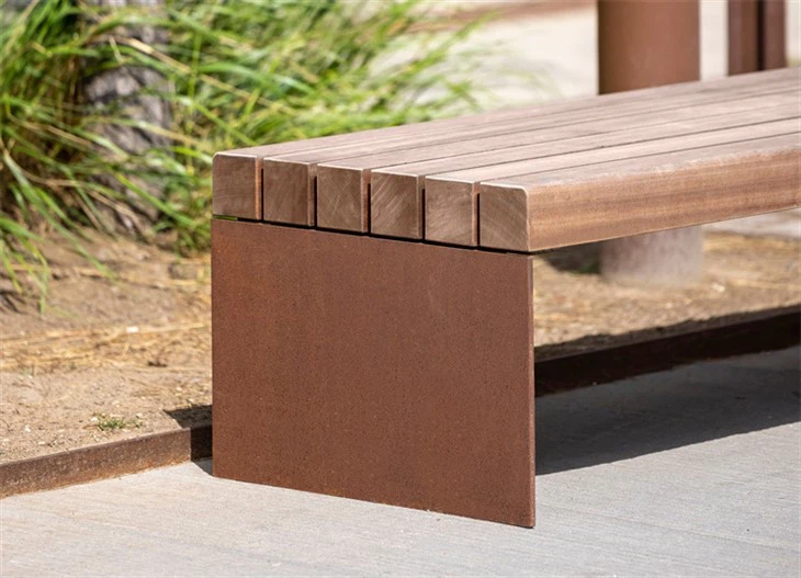 Bench Made Of Steel And Wood
