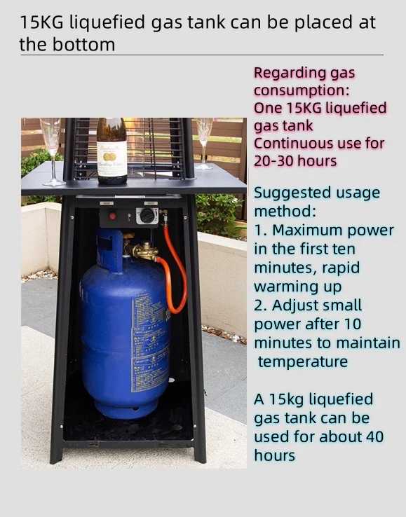 High Efficiency And Energy Saving Outdoor Courtyard Tower Heater - Waterproof And Portable Covers 20㎡.
