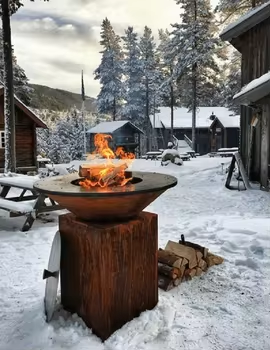 Backyard Corten Steel BBQ Grill