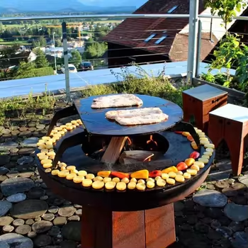 Backyard Corten Steel BBQ Grill