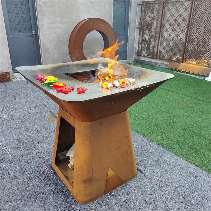 BBQ Fire Bowl Corten Steel Fireplace Grill