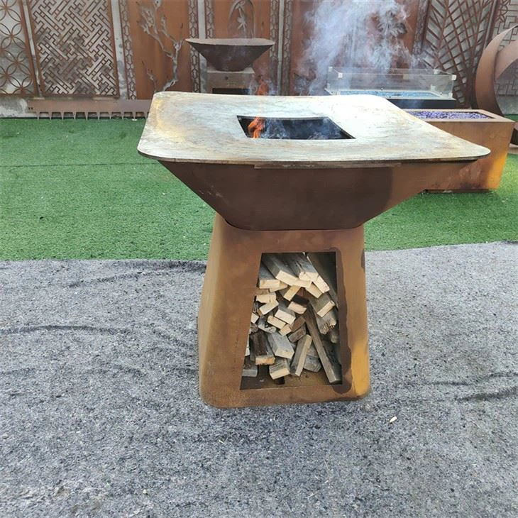 BBQ Fire Bowl Corten Steel Fireplace Grill