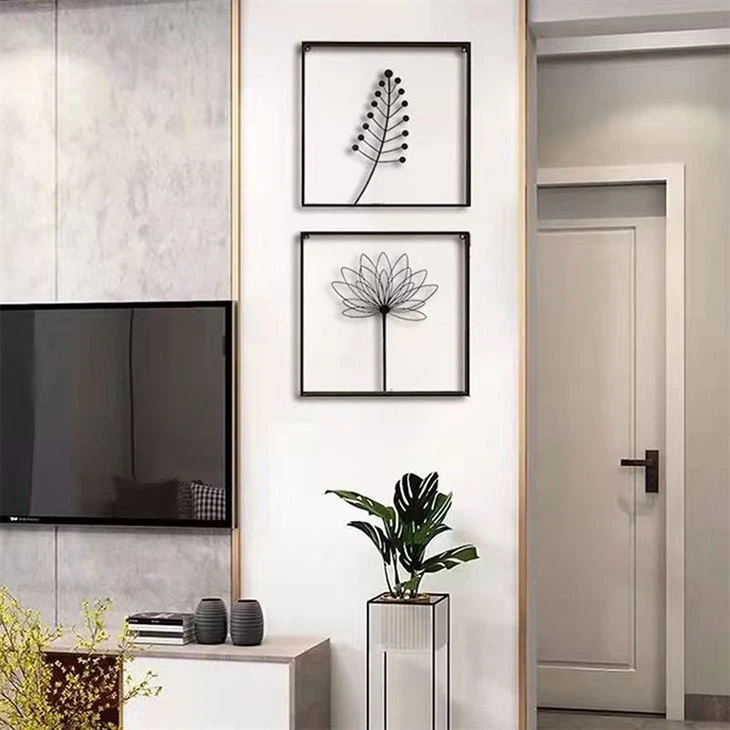 Black Metal Plant Wall Art