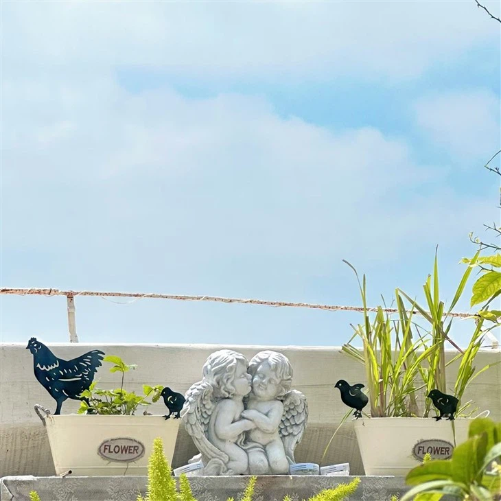 Chicken Metal Outdoor Lawn Decor