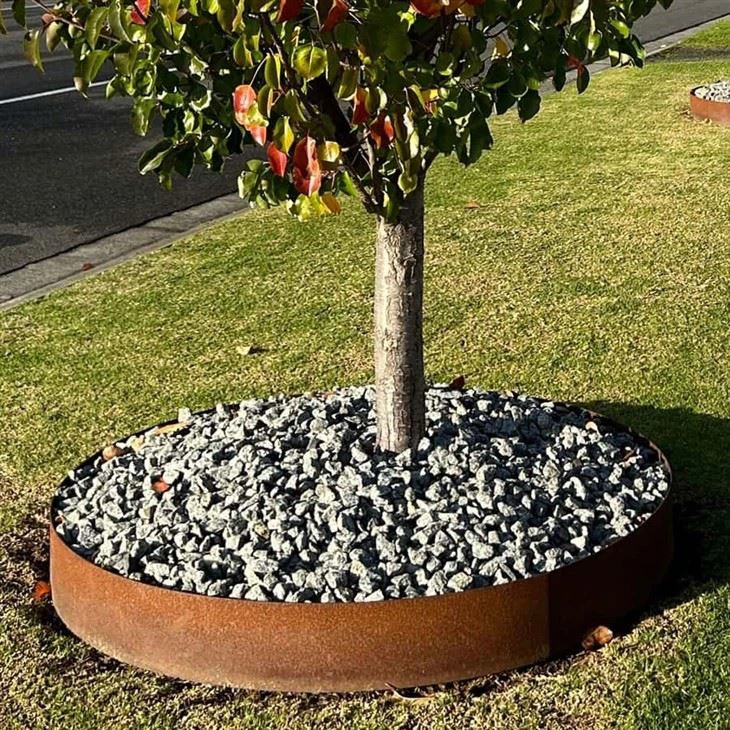 Corten Raised Round Open Bottom Planter Beds high quality