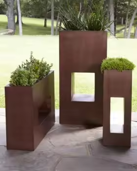 Corten Steel Irregular Flower Pots