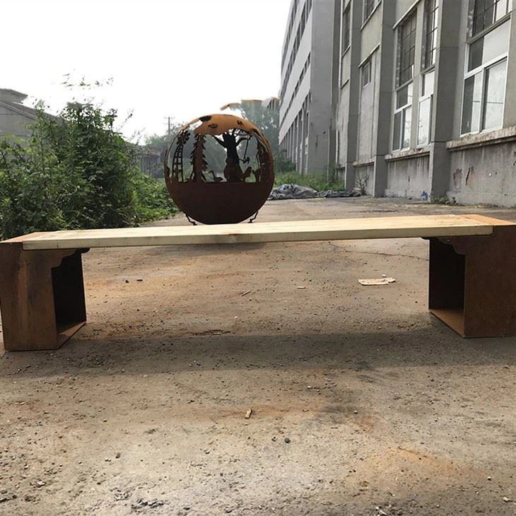 Corten Steel Legs For Bench