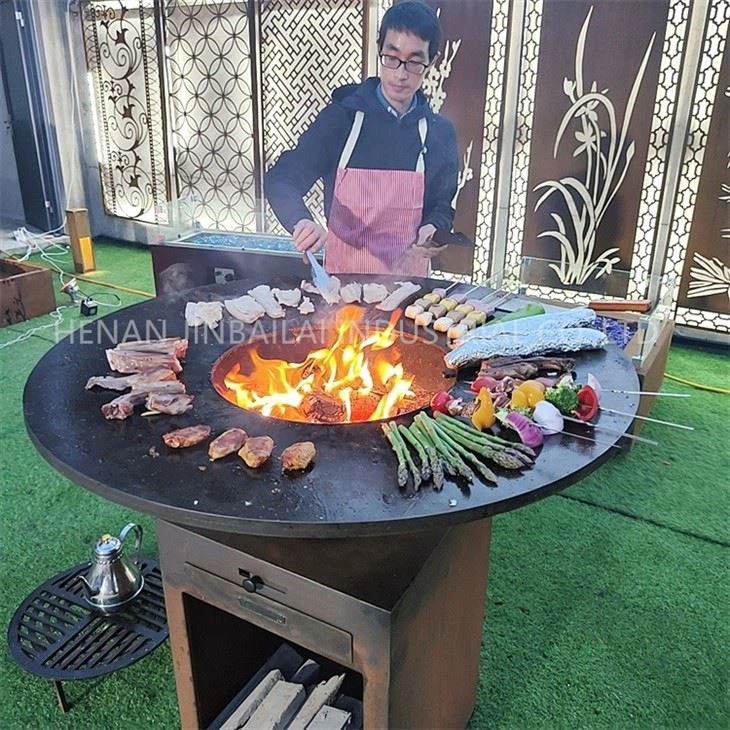 Corten Steel Mobile Outdoor Grill