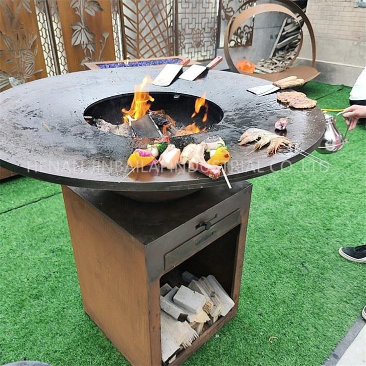Corten Steel Mobile Outdoor Grill