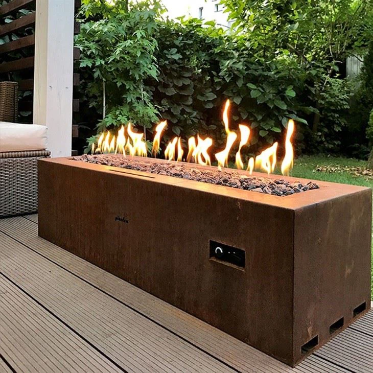 Corten Steel Patio Gas Fire Pit