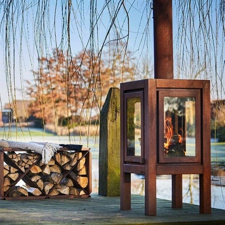 Corten Steel Rustic Heating Stove