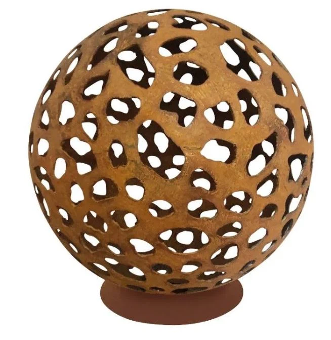 Decorative Spherical Fire Pit Of Corten Steel
