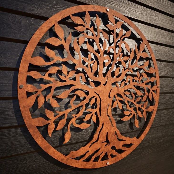 Highly Customizable Corten Steel Surface Tree Of Life Art