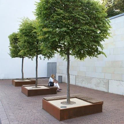 Large Corten Steel Planter For Garden Art